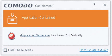 Comodo trying to run application in sandbox