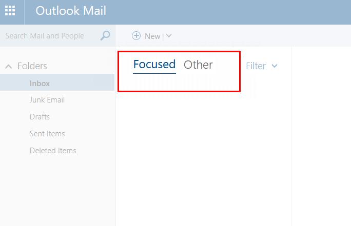 Outlook 2019 focused and other tabs