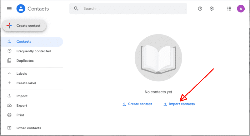 Gmail - Contacts d'importation