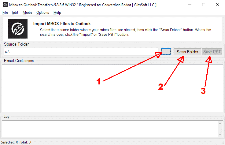 Outlook için Mbox dönüştürün 1-2-3 adımlar