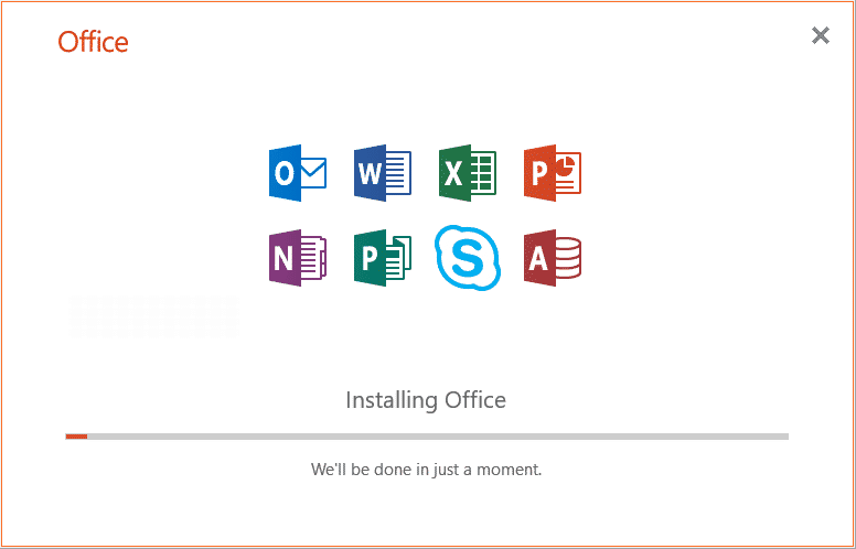 O processo de instalação do Microsoft Office