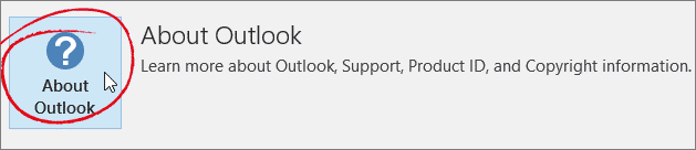 Outlook-Menü Über