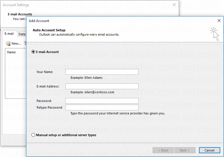 Het toevoegen van nieuwe Outlook-account voor Gmail