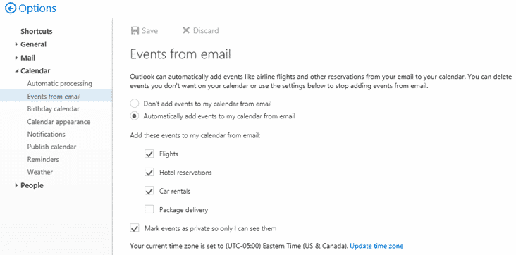 Automatically add events to my calendar from email