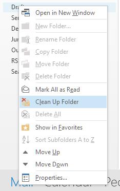 Outlook Opprydding mapper