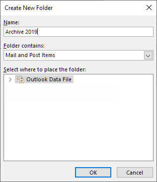 Outlook - Create new folder