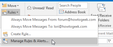 Outlook Create Rules