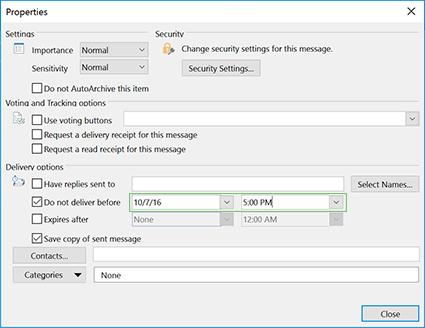 Outlook di ritardo di consegna - Programma E-mail Invio