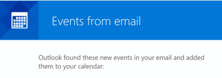 Outlook - events from email