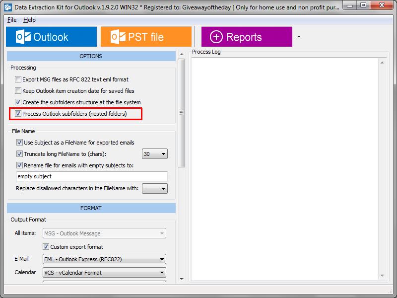 New option to process only topmost Outlook folder