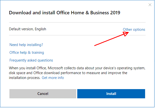 Outlook setup - other options
