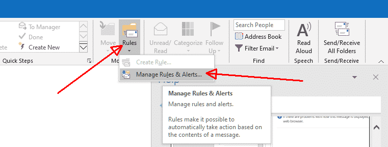 Manage Rules and Allerts