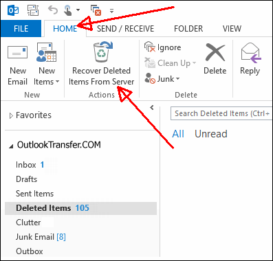 email Undelete no Outlook 365