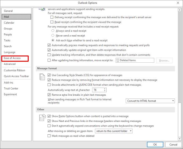 Outlook 2019 read aloud option