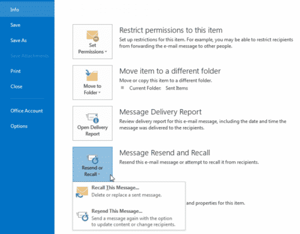 Recall & Resend menu File