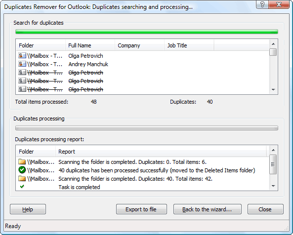 Duplicate Emails Remover add-in til Outlook