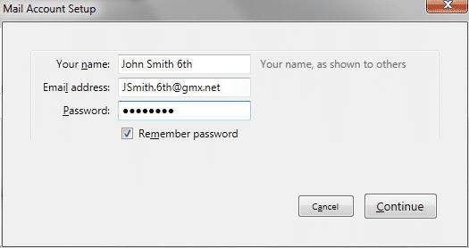 Thunderbird email account setup