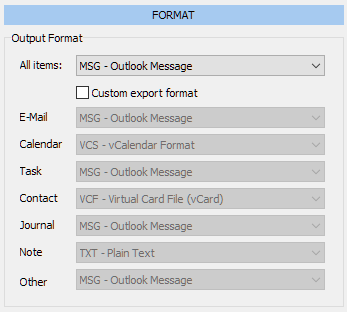 Export format