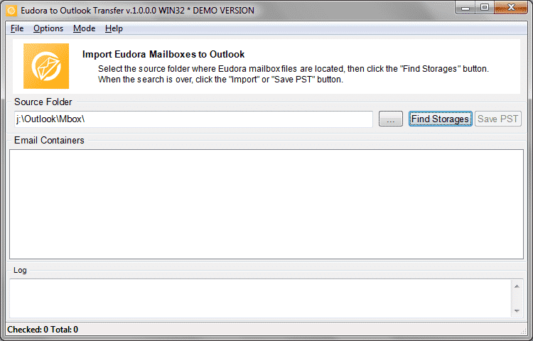 Commencer la mbx Eudora pour l’outil de conversion de pst d’Outlook