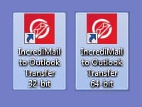 Run the proper edition of the IncrediMail to Outlook Transfer