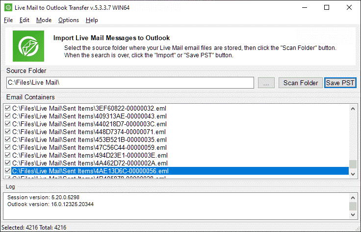 Listen over Live Mail emails