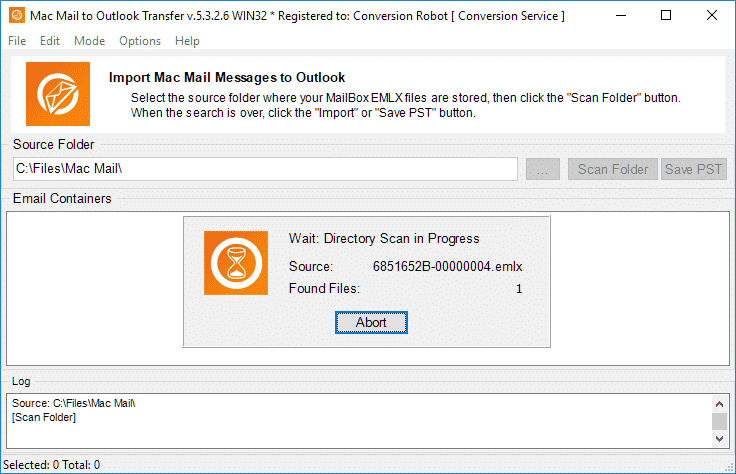Outlook aktarmak için Mac Mail programını başlatın