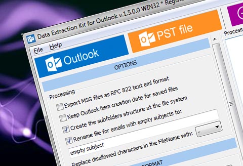 Outlook için veri ayıklama seti