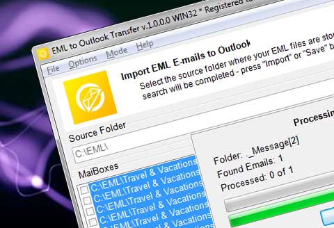 EML Outlook aktarmak için