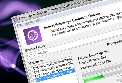 Entourage за Outlook трансфер