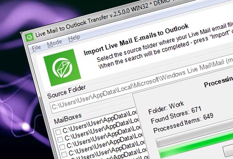 Live Mail till Outlook överföring
