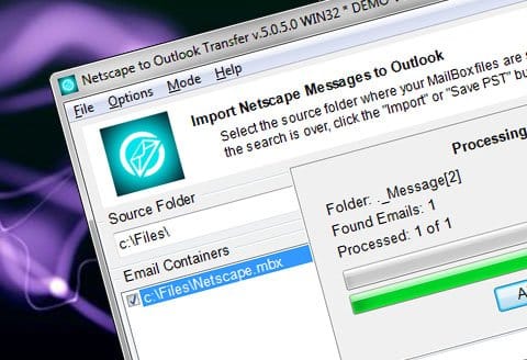 Netscape pour Outlook transfert