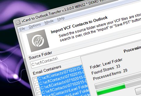 vCard to Outlook Transfer