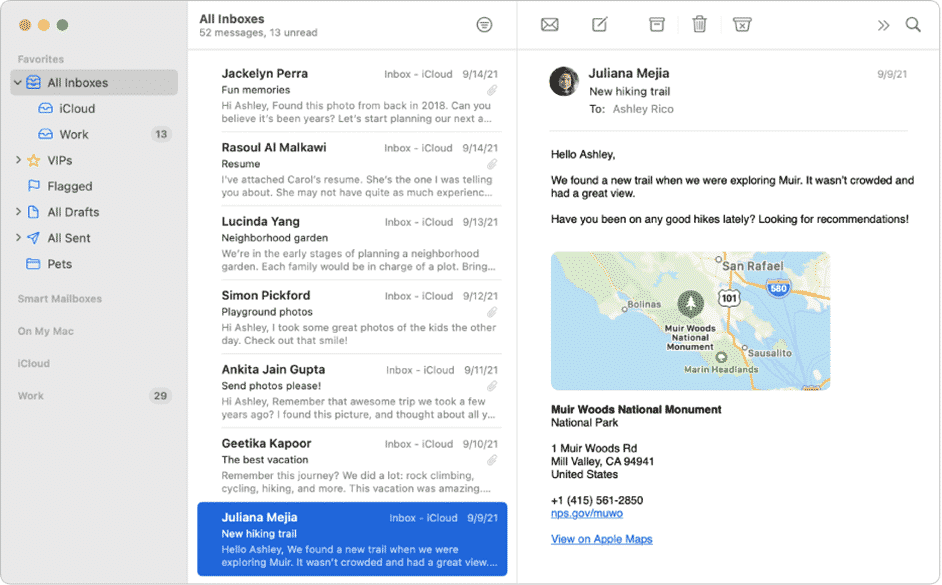 outlook mail apple