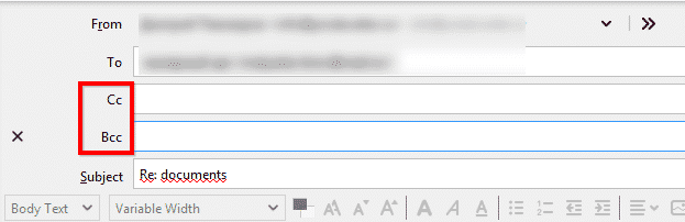 Campos Cco y Cc en Thunderbird