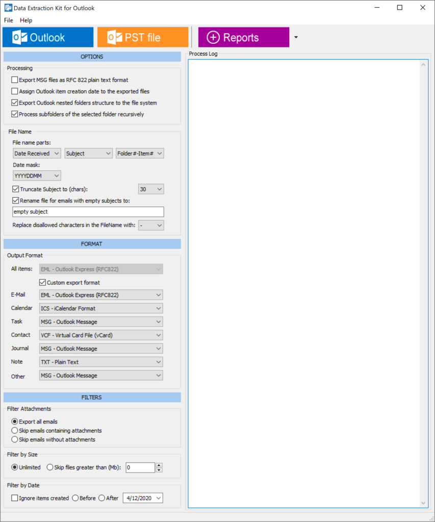 Data Extraction Kit for Outlook