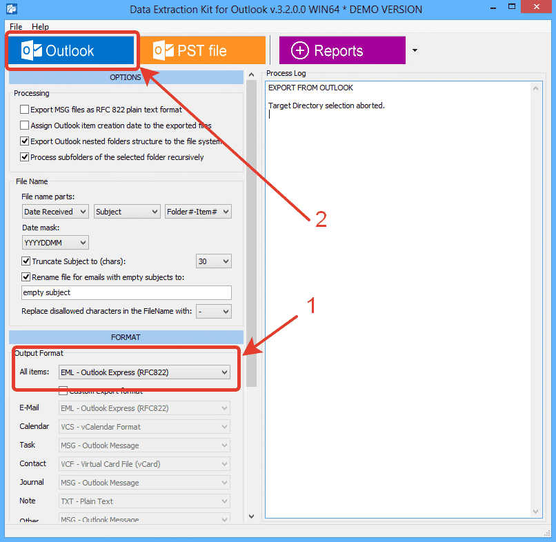 Exporteren vanuit Outlook