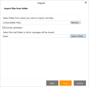 eM Client Import eml files and folders