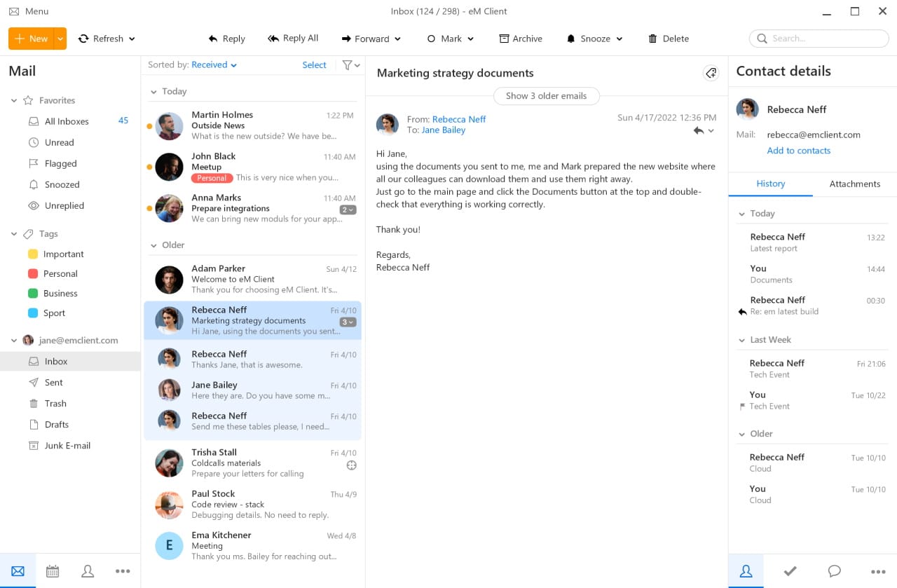 eM Client Inbox