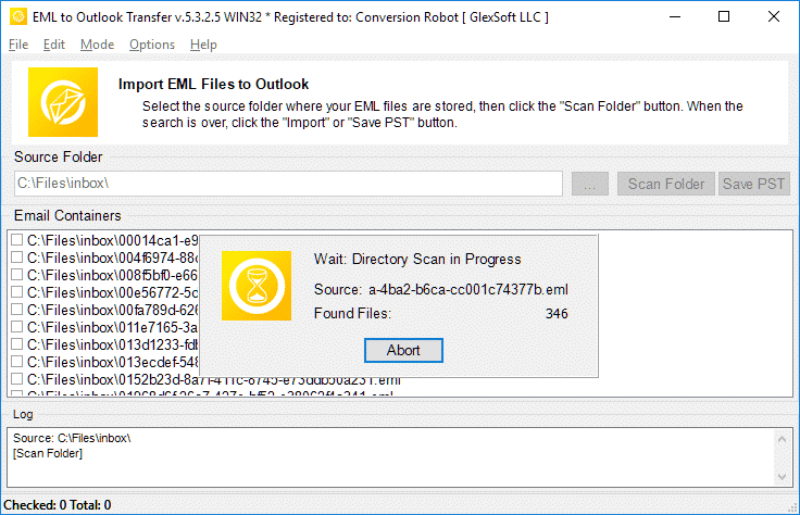 EML to Outlook Transfer - Folders Scan