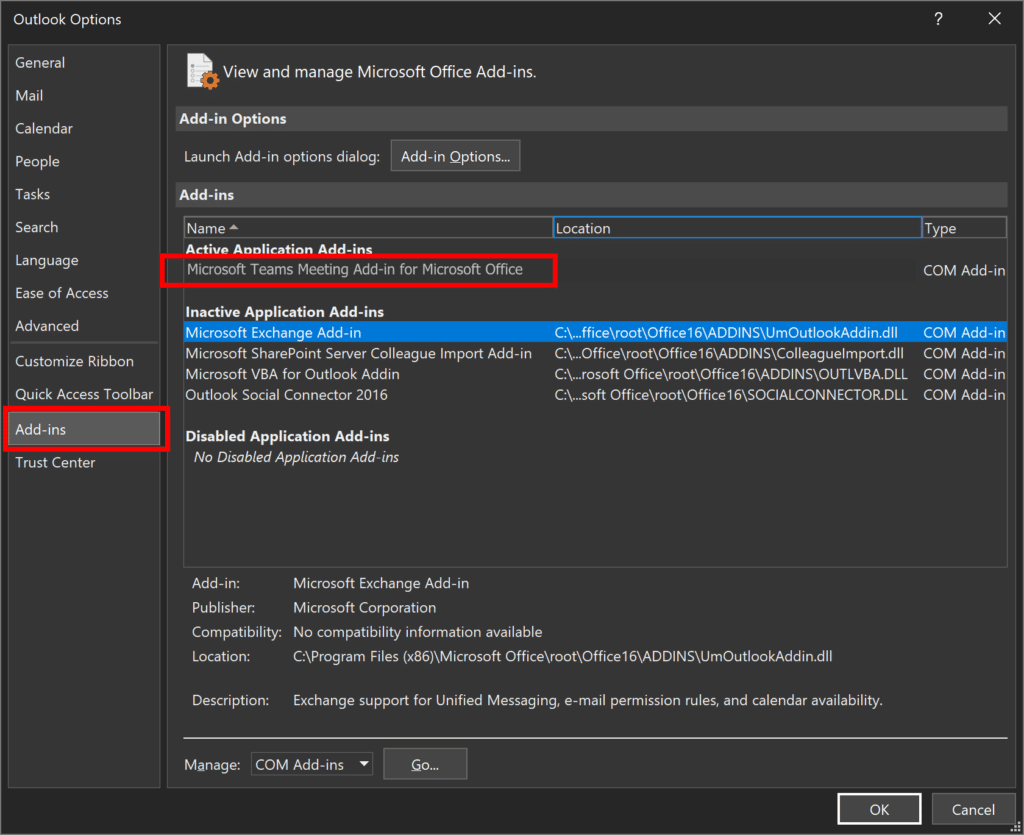 how to add ms teams in outlook ribbon