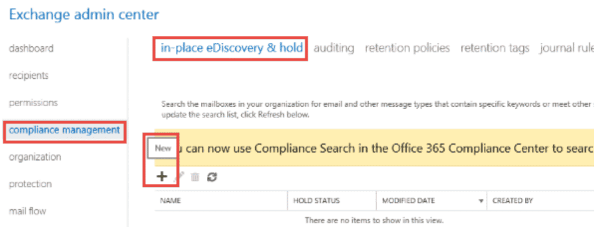 Add new eDiscovery case of Office 365 til PST