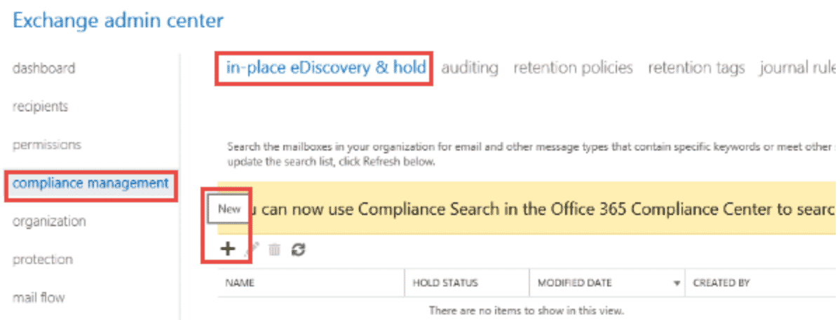 Add new eDiscovery case of Office 365 PSTへ