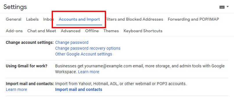 Accounts and Import