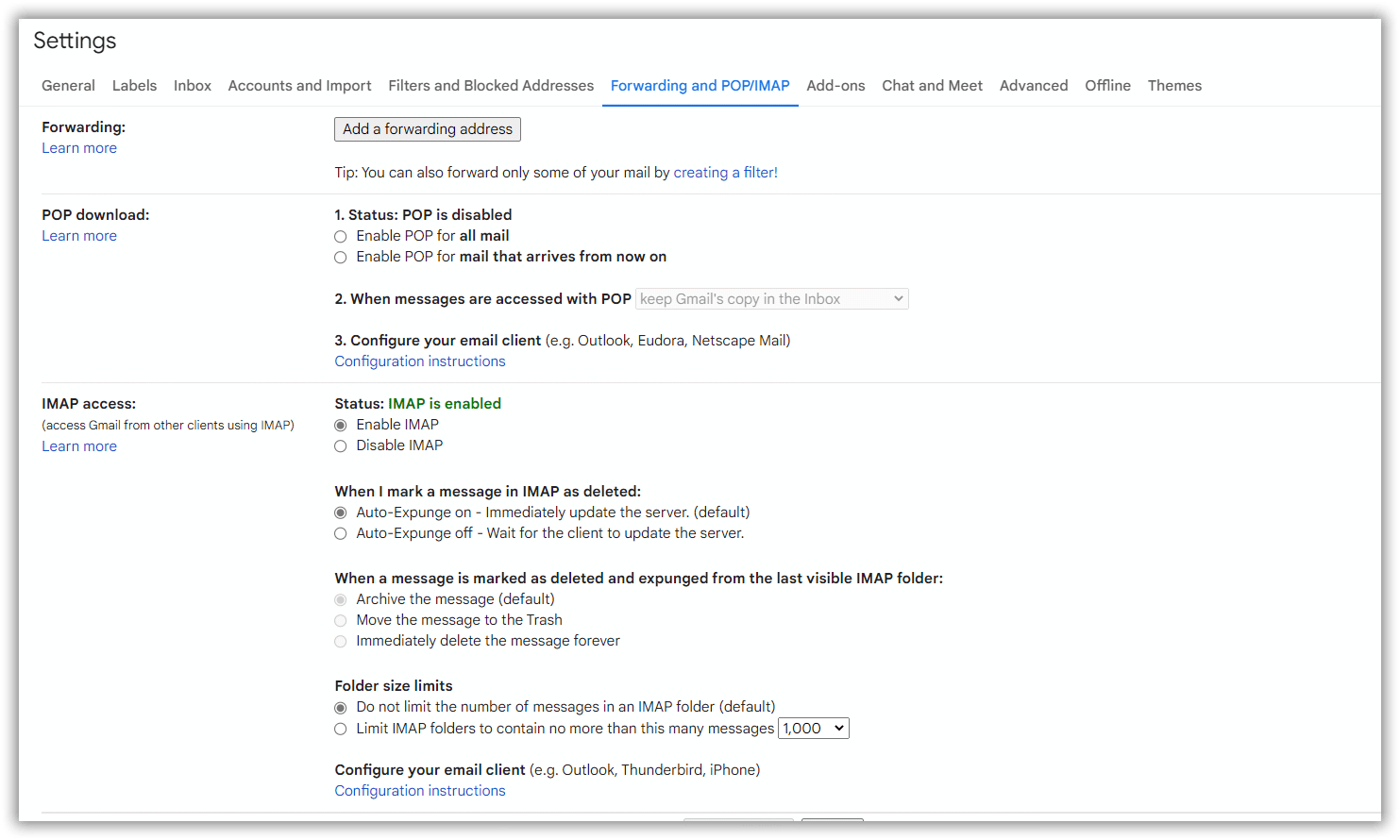 Gmail 転送オプション