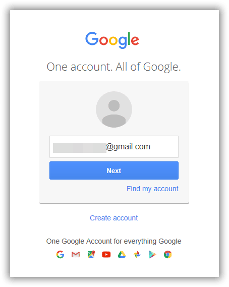 Enter email and password to log on to Gmail
