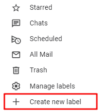 Gmail Create New Label