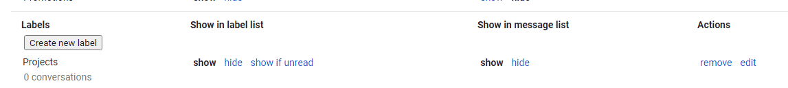 Gmail manage labels