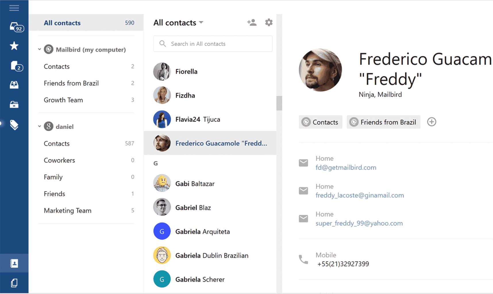 Mailbird GUI