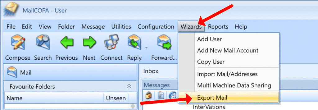 MailCOPA Wizards Export Mail
