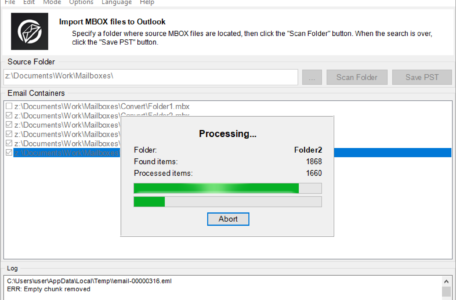 Logiciel de transfert Mbox vers Outlook